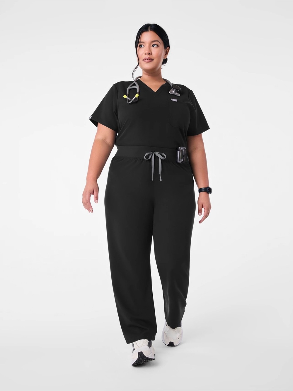 Figs Livingston High-Rise Straight Leg Black Scrub Pant XXL/P